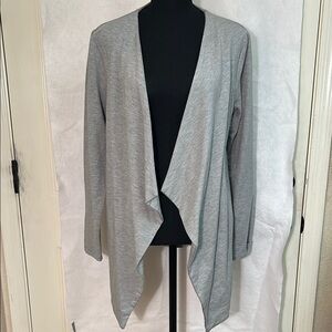 Calvin Klein Gray Cardigan Sweater with Asymmetrical Hem, Size Small, NWT